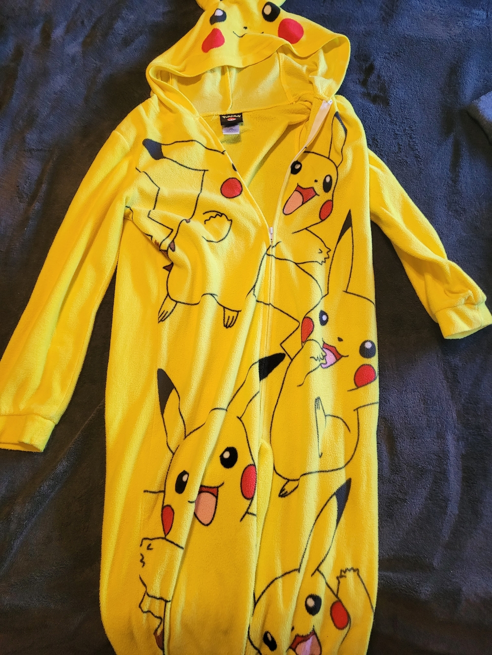 Pokemon Yellow Pikachu Fleece Kids Onesie with Hood